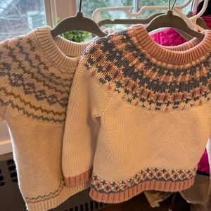 Little Planet, (2x) Baby Organic Cotton Fair Isle Chunky Sweater